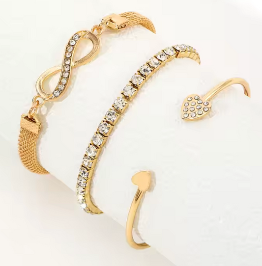 Triple Luxe - 3 Brazaletes cristal de diamante